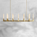 Cannel Glass Linear Chandelier 67"