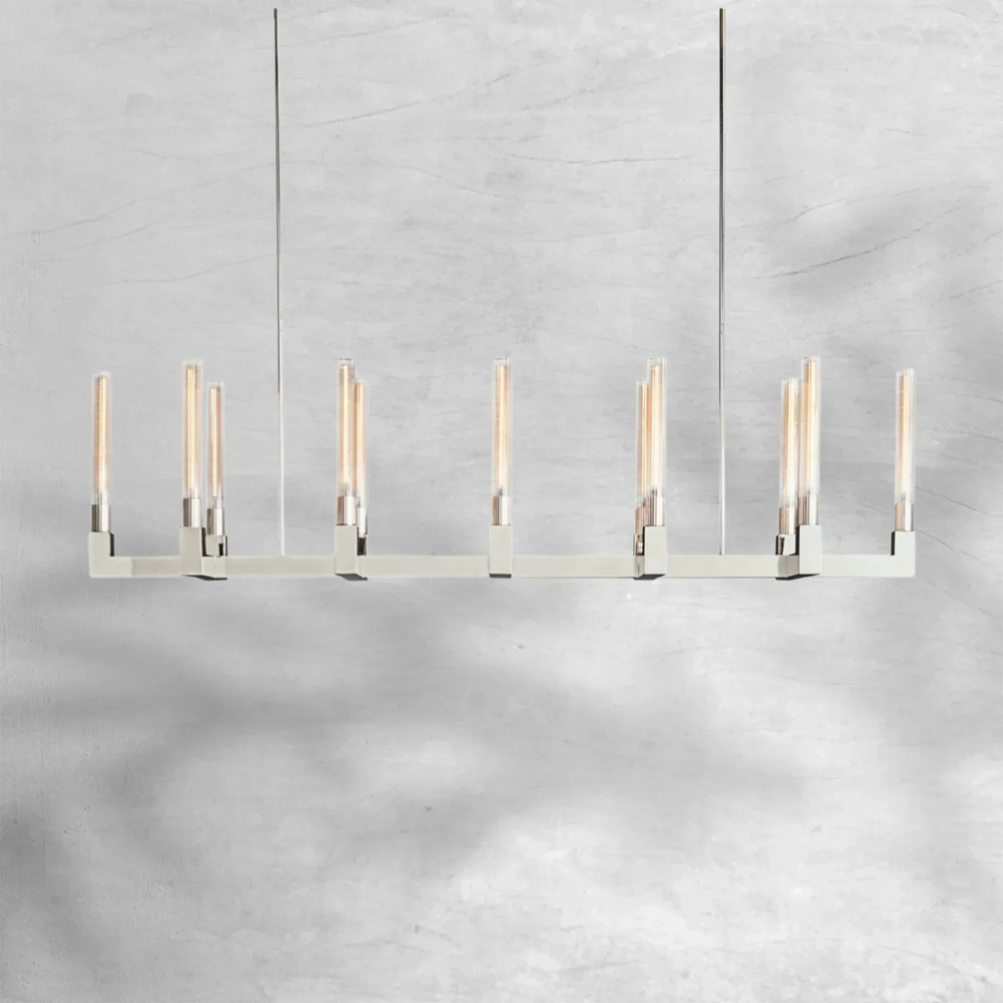 Cannel Glass Linear Chandelier 67"