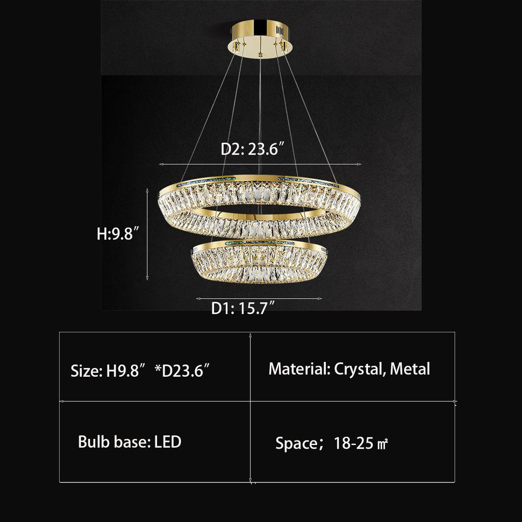 Light Luxury Creative Multi-layer Shell Crystal Art Chandelier for Living/Dining Room
