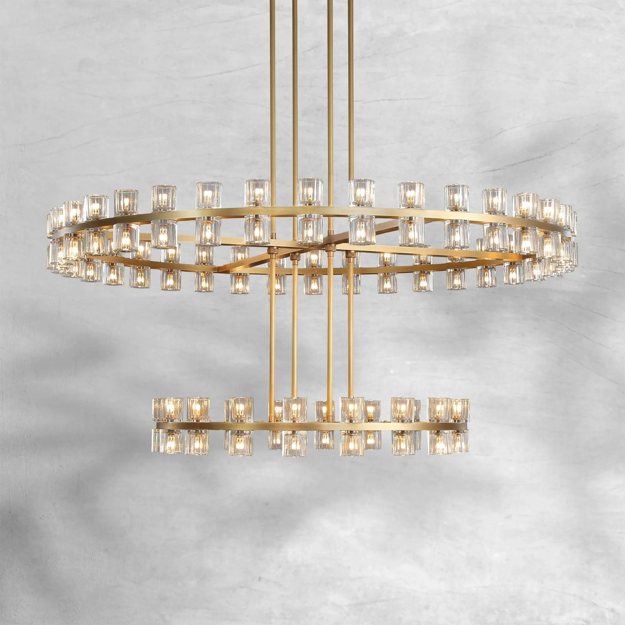 Riviko Grand Deco Tiered Round Chandelier 60" - Background Shot