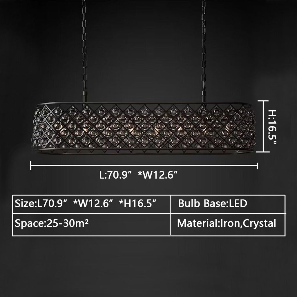 Post-modern Raindrop Crystal Chandelier Rectangle/Round Light Fixture for Living Room/Dining Table