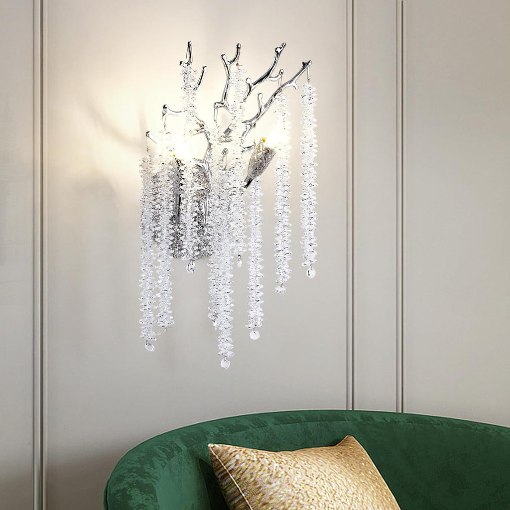 Riviko Radiant Bloom Crystal Wall Sconce 17"H - American transitional kitchen