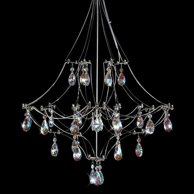 Crystal Chandelier Sliver Ceiling Light Fixture