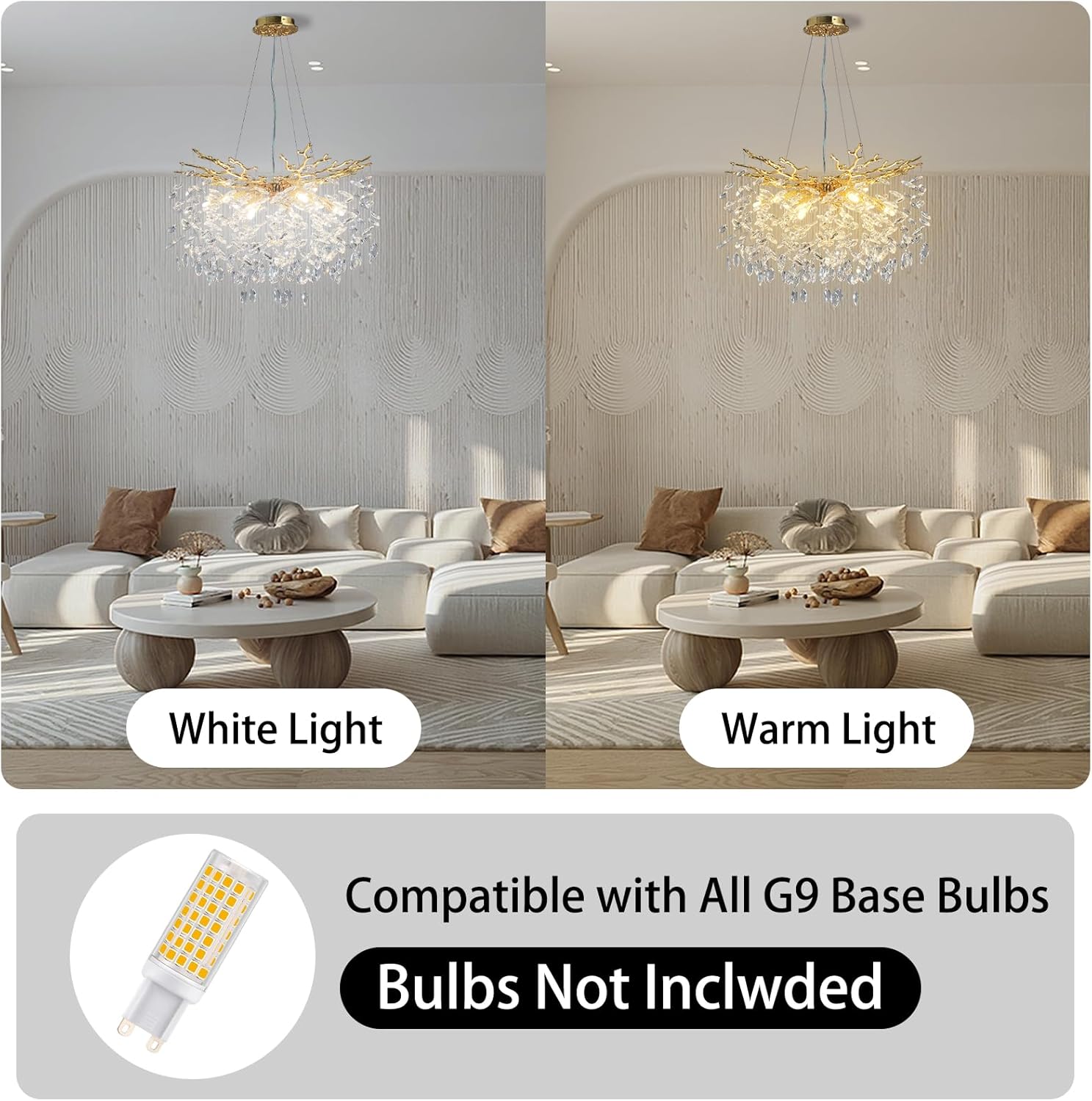 Modern Gold Tree Branch Crystal Chandelier