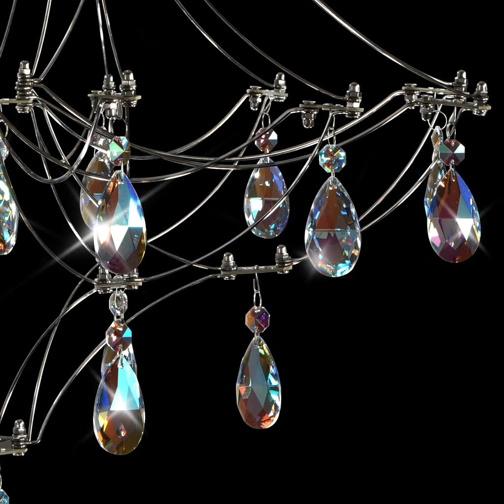 Silver Crystal Round Chandelier 23.6" Modern Luxury Raine Light