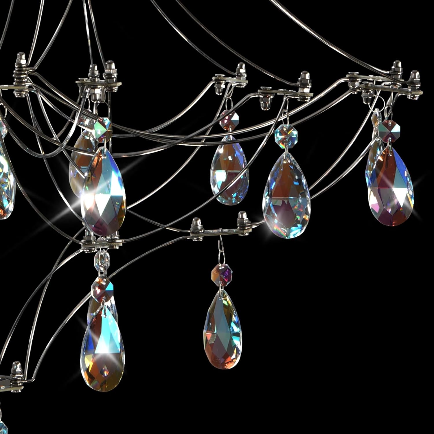 Crystal Chandelier Sliver Ceiling Light Fixture