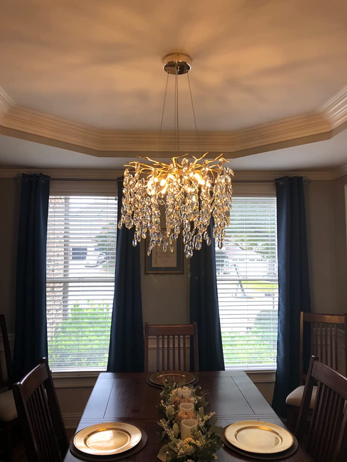 French Branch Elegant Crystal Leaves Chandelier - Riviko
