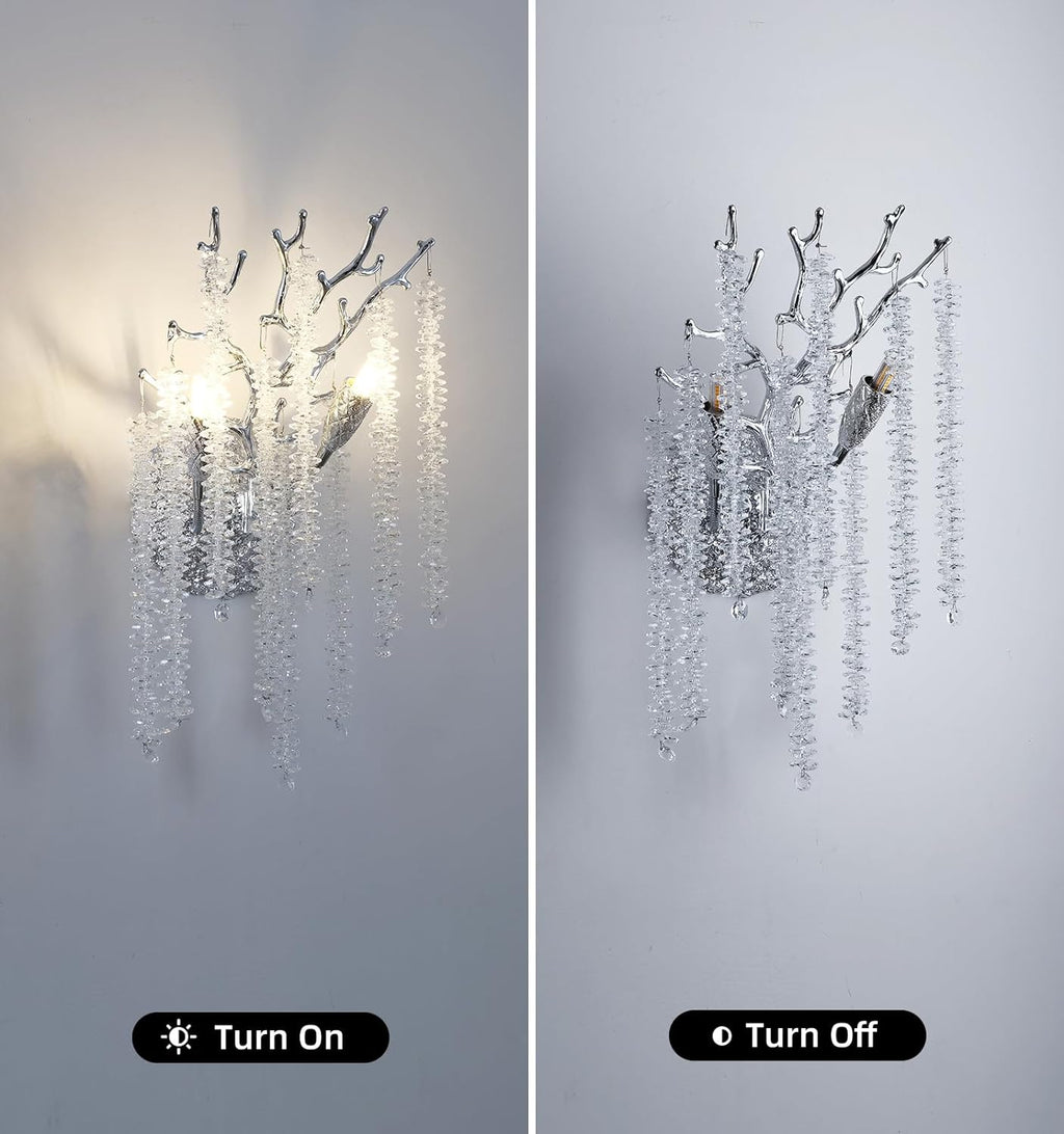 Riviko Radiant Bloom Crystal Wall Sconce 17"H - Background Shot