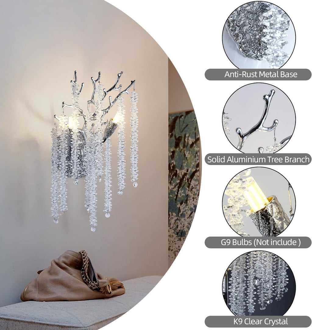Riviko Radiant Bloom Crystal Wall Sconce 17"H - Background Shot