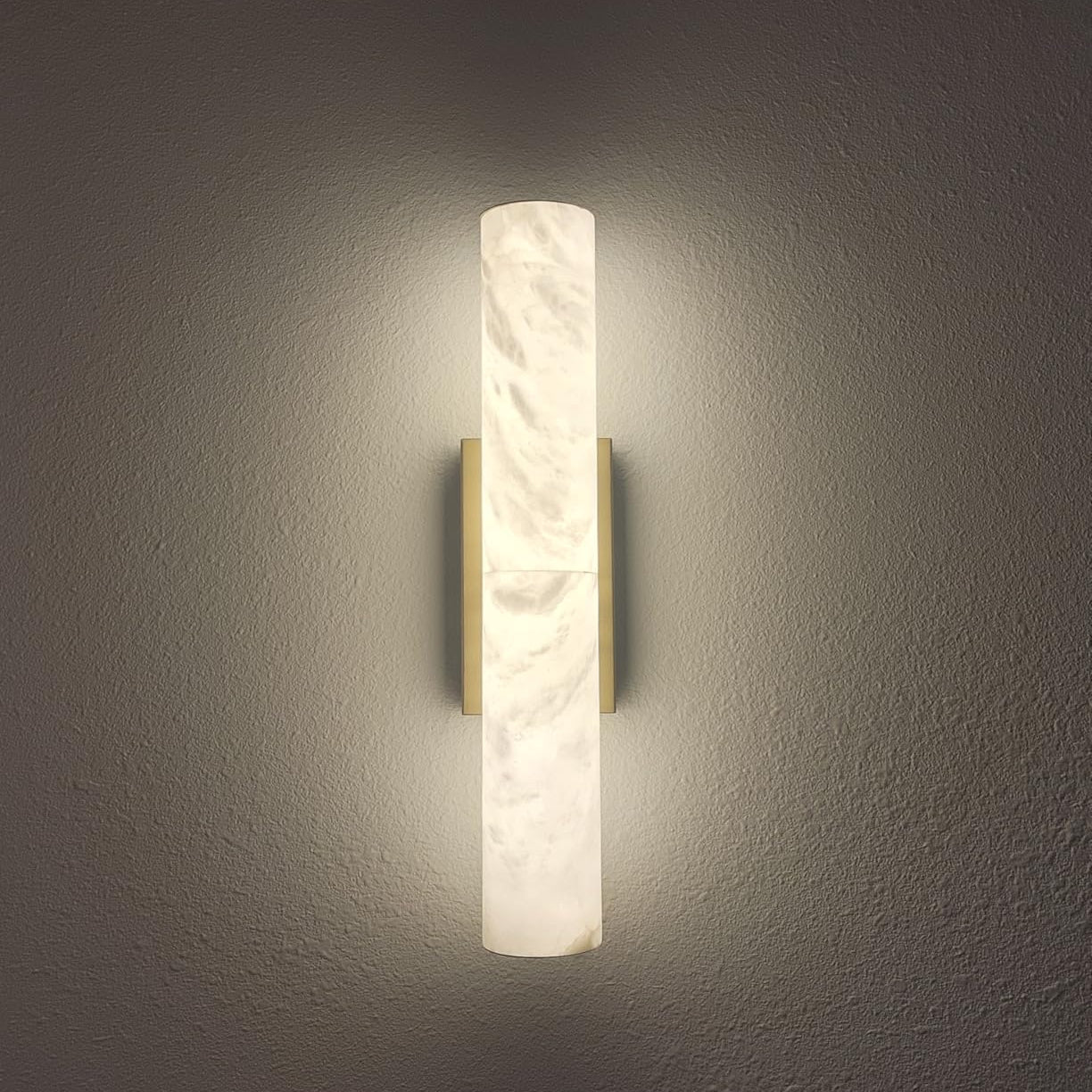 Riviko Alabaster Aura Round Wall Sconce - Background Shot