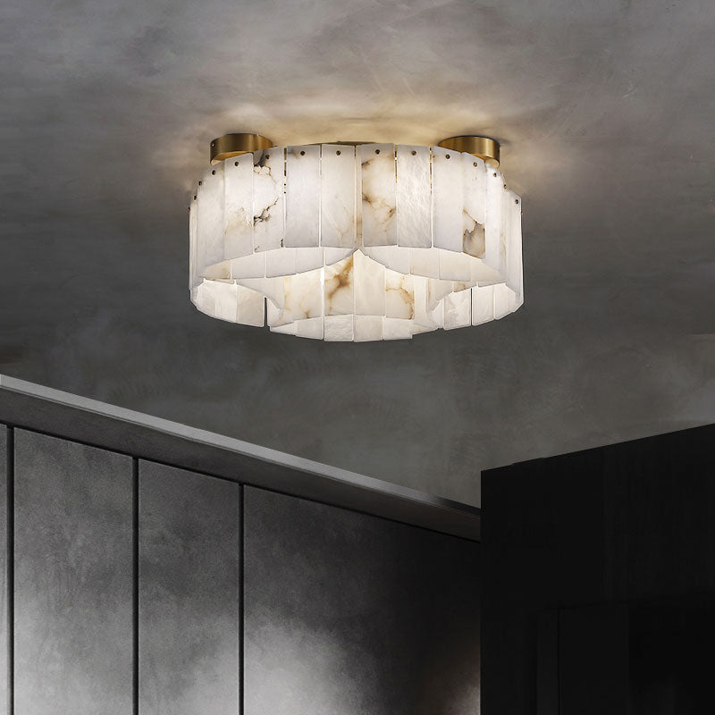Contemporary Alabaster Flush Mount Ceiling Lamp Chandeliers Riviko