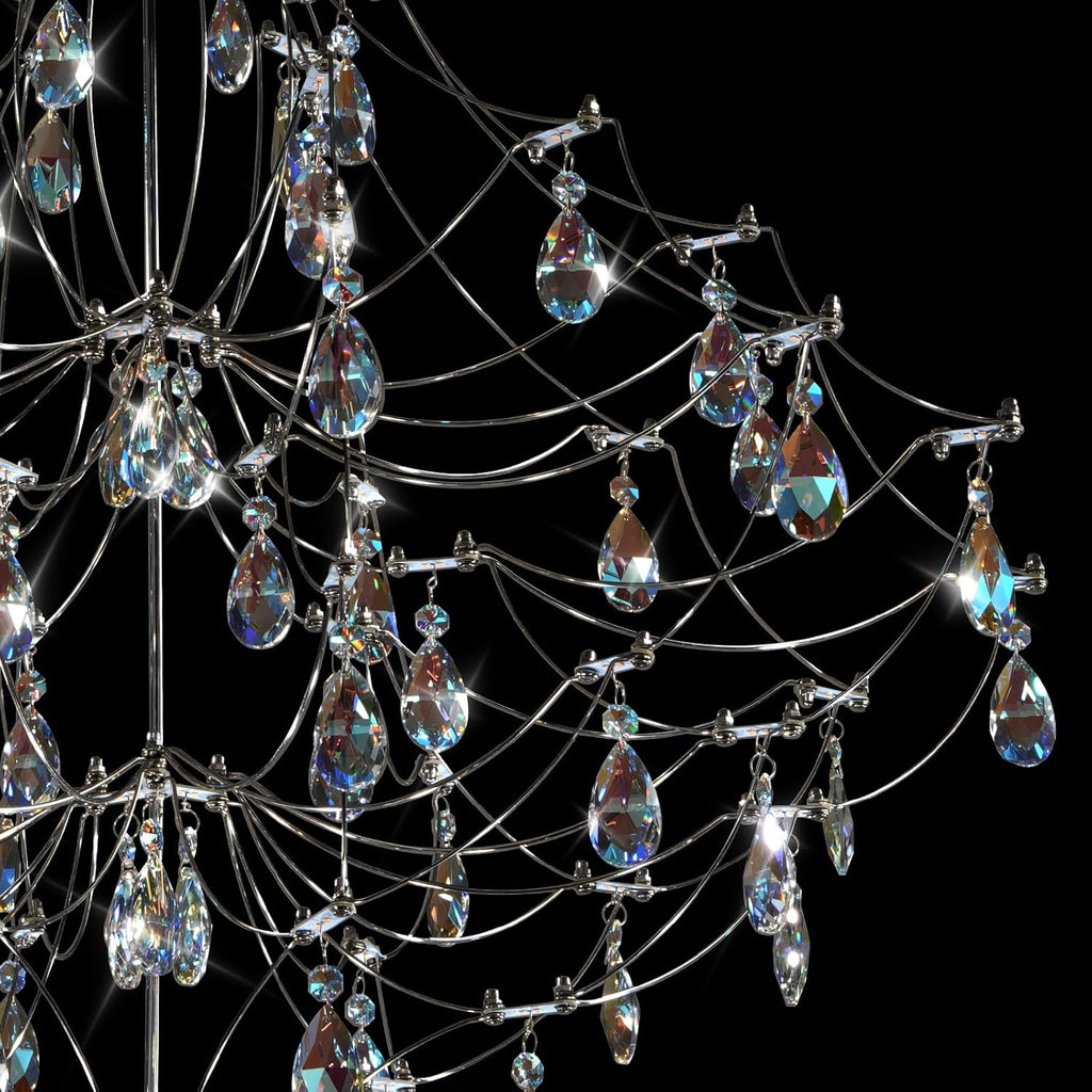 Silver 31.5" Round Crystal Raine Chandelier for Modern Homes