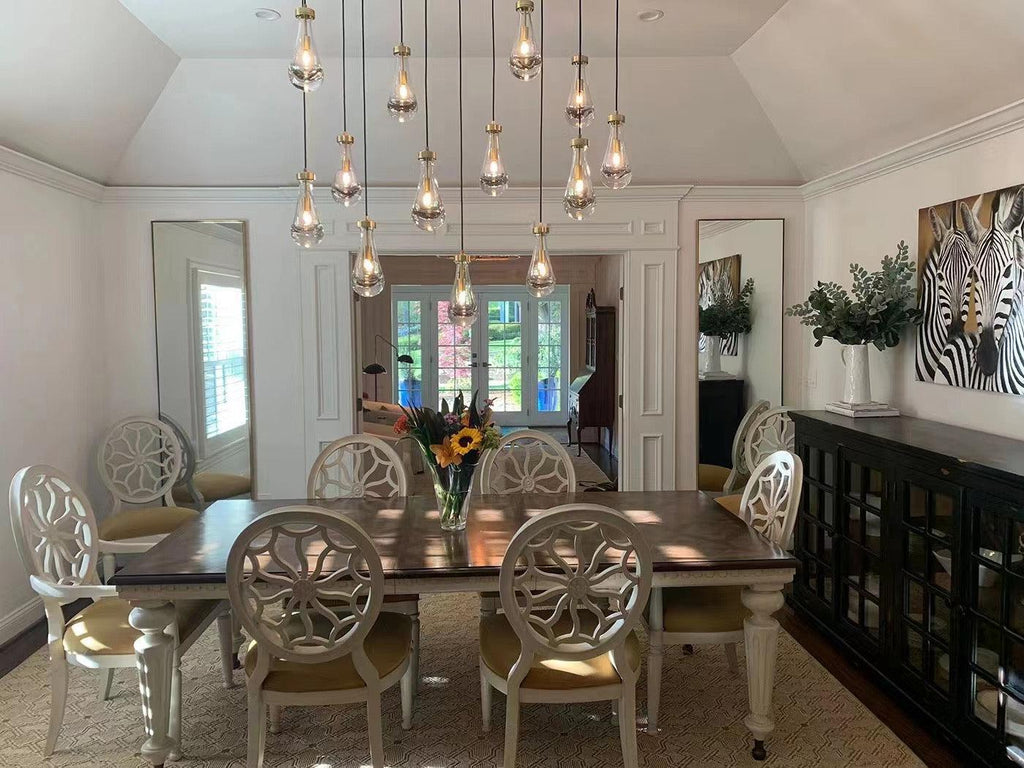 Soltaire Raindrop Glass Linear Chandelier 54"
