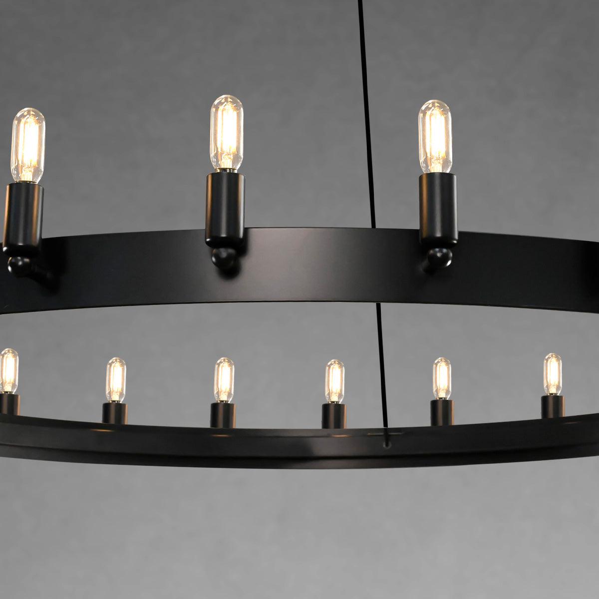 Celestine Vintage Filament Two-Tier Round Chandelier 38"