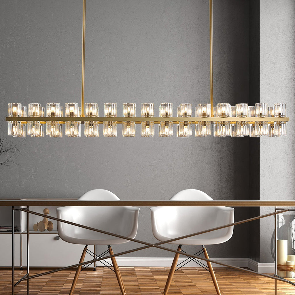 Arcachen Crystal Rectangular Chandelier 72"