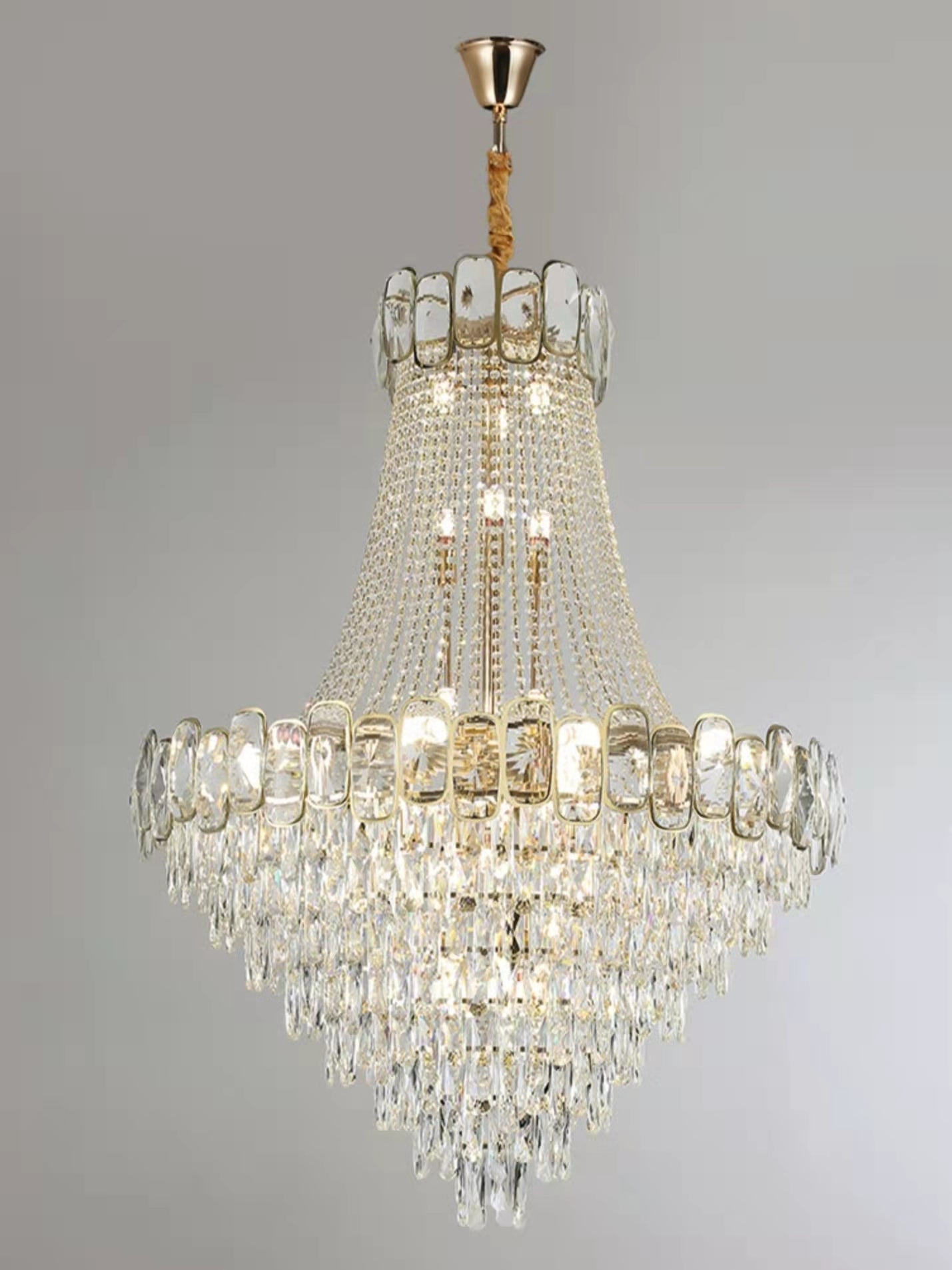 Riviko Grand Lumina K9 Crystal Round Chandelier - Background Shot