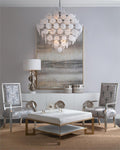 Glass Medallion Twelve-Light Chandelier - Riviko
