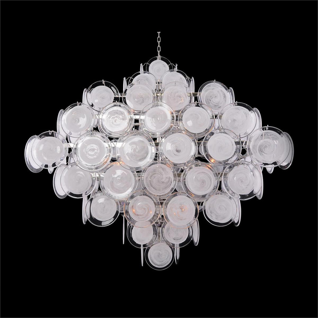 Glass Medallion Twelve-Light Chandelier - Riviko