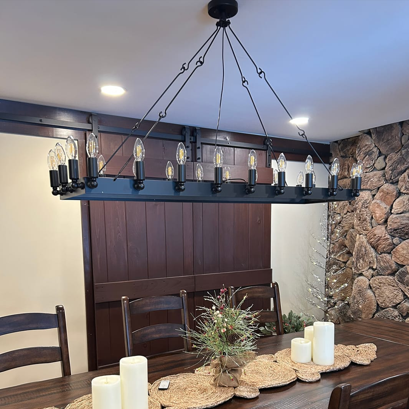 Celestine Vintage Candelabra Rectangular Chandelier