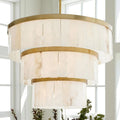 Round Alabaster 3 Tier Modern Chandelier，Living Room Chandelier chandelier for bedroom,chandelier for dining room,chandelier for stairways,chandelier for foyer,chandelier for bathrooms,chandelier for living room Riviko Brass