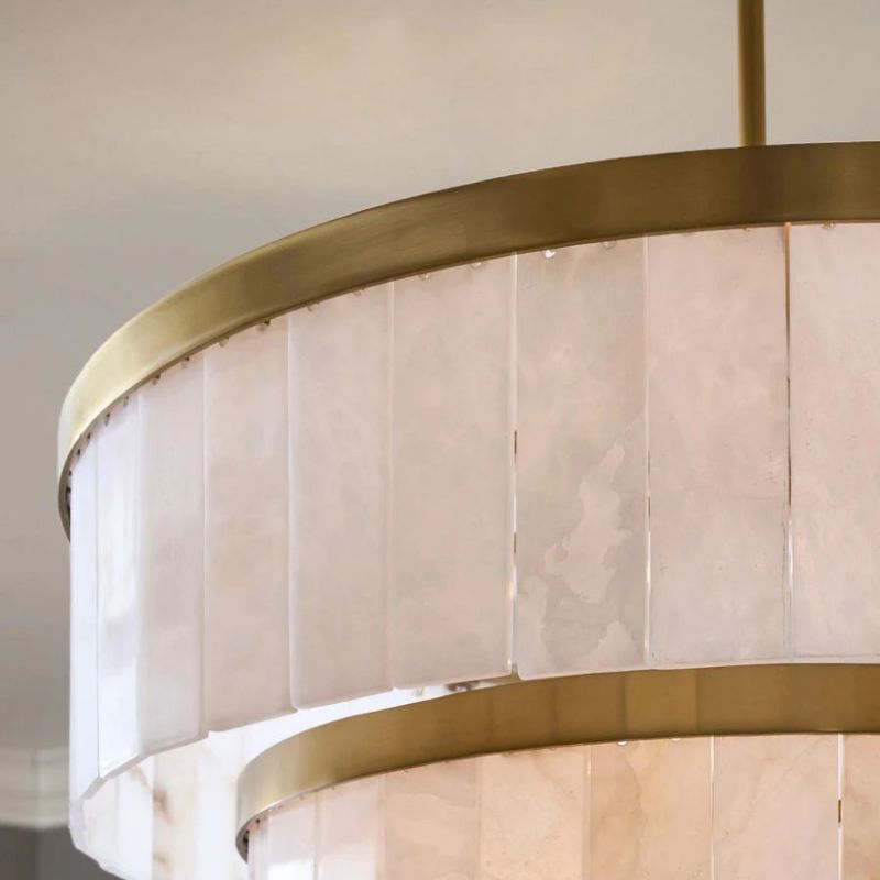 Round Alabaster 3 Tier Modern Chandelier，Living Room Chandelier chandelier for bedroom,chandelier for dining room,chandelier for stairways,chandelier for foyer,chandelier for bathrooms,chandelier for living room Riviko