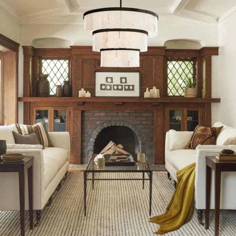 Round Alabaster 3 Tier Modern Chandelier，Living Room Chandelier chandelier for bedroom,chandelier for dining room,chandelier for stairways,chandelier for foyer,chandelier for bathrooms,chandelier for living room Riviko