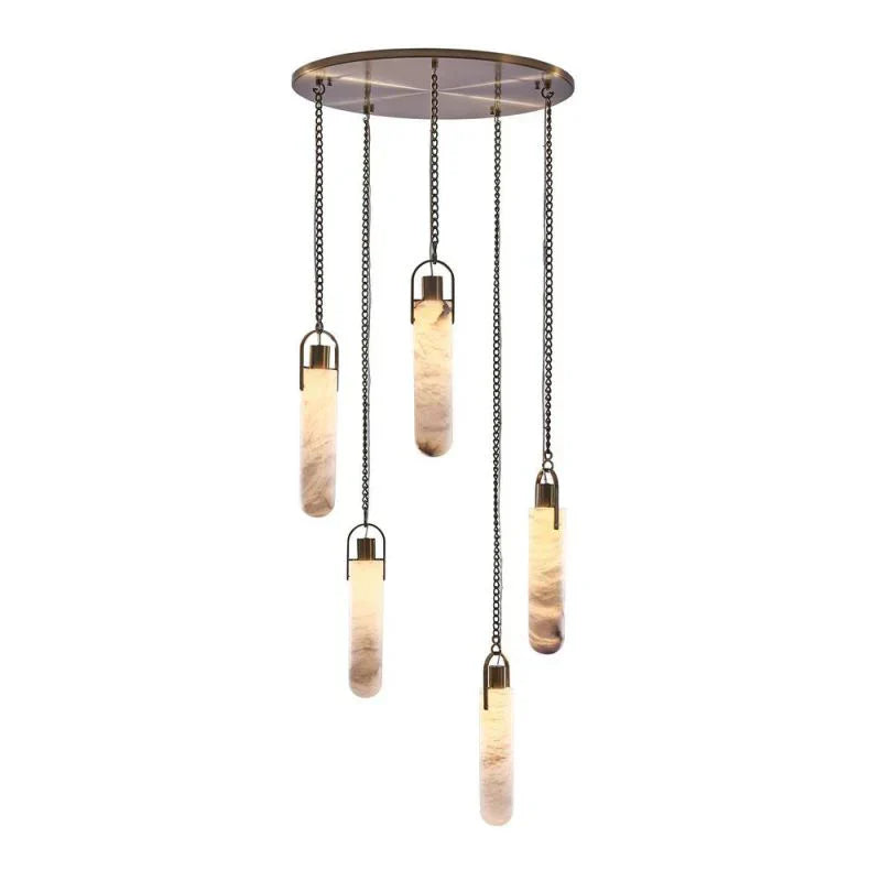 Riviko Veridian Bloom Alabaster Multi-Light Pendant - Background Shot