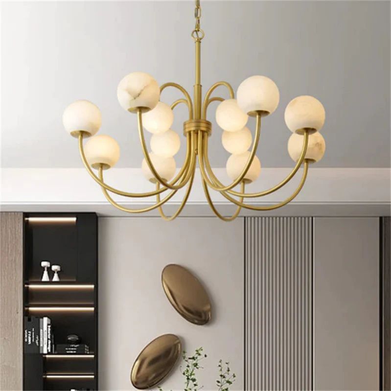 Alabaster Radial Chandelier