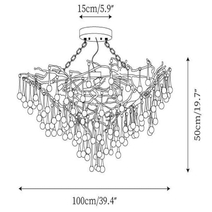 Riviko Verdant Branching Crystal Chandelier - Background Shot