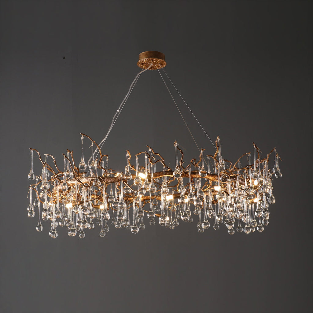 Anita Branch Brass Crystal Chandelier
