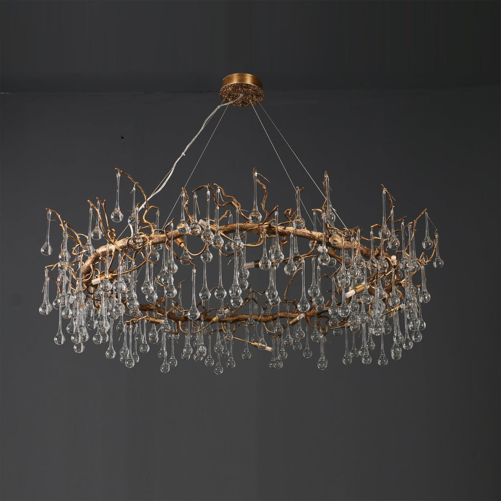 Anita Branch Brass Crystal Chandelier