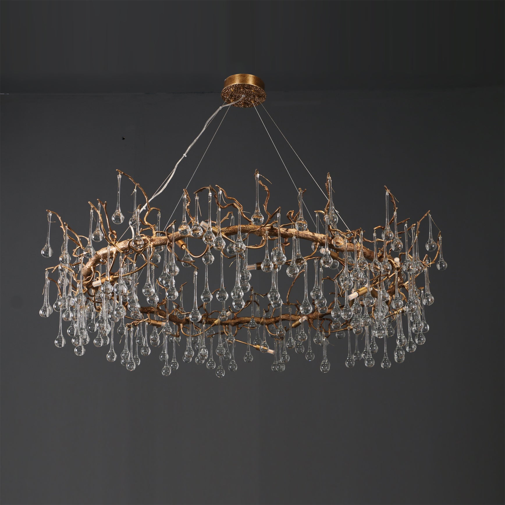 Anita Branch Brass Crystal Chandelier