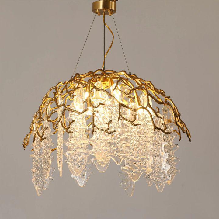 Riviko Verdant Canopy Brass Chandelier - Background Shot