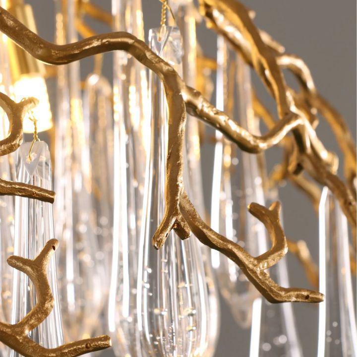 Riviko Verdant Canopy Brass Chandelier - Background Shot