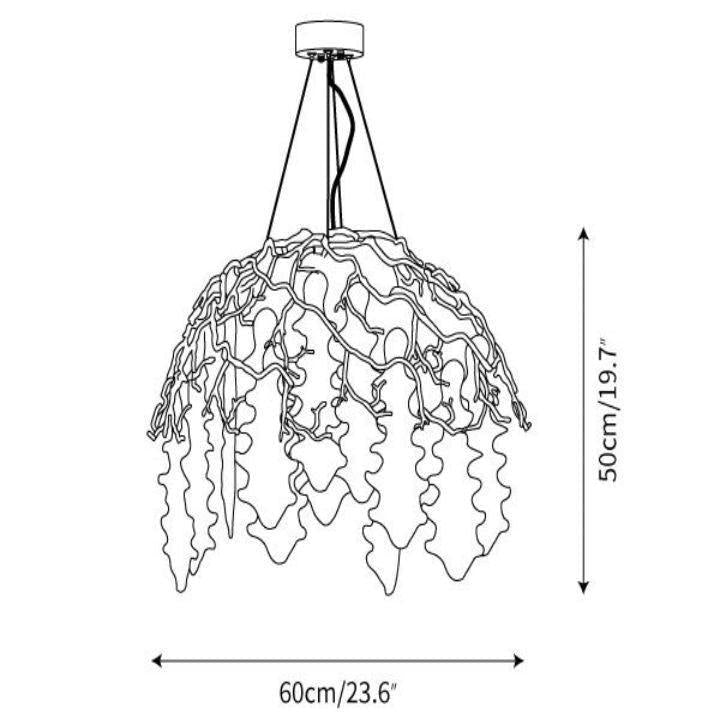 Riviko Verdant Canopy Brass Chandelier - Background Shot