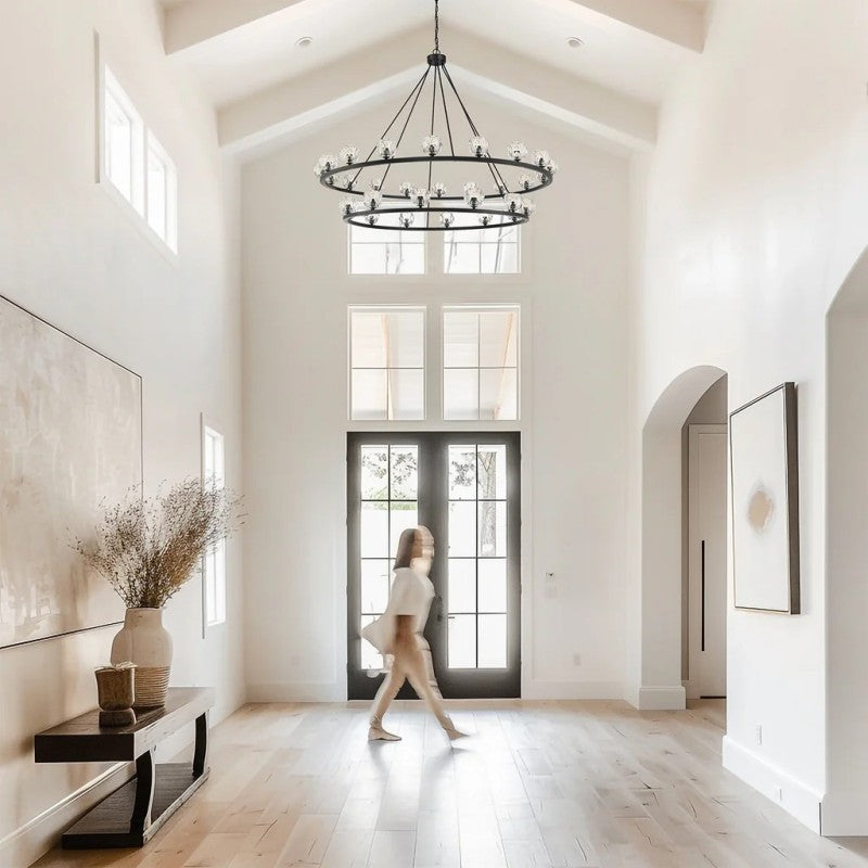 Agron 30 Light Alabaster Chandelier - Riviko