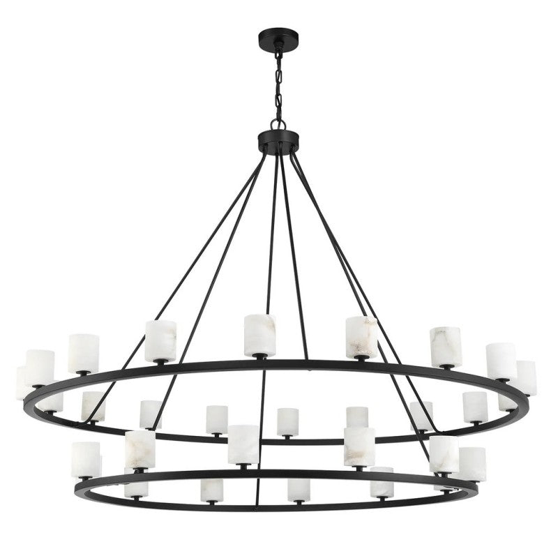 Agron 30 Light Alabaster Chandelier - Riviko