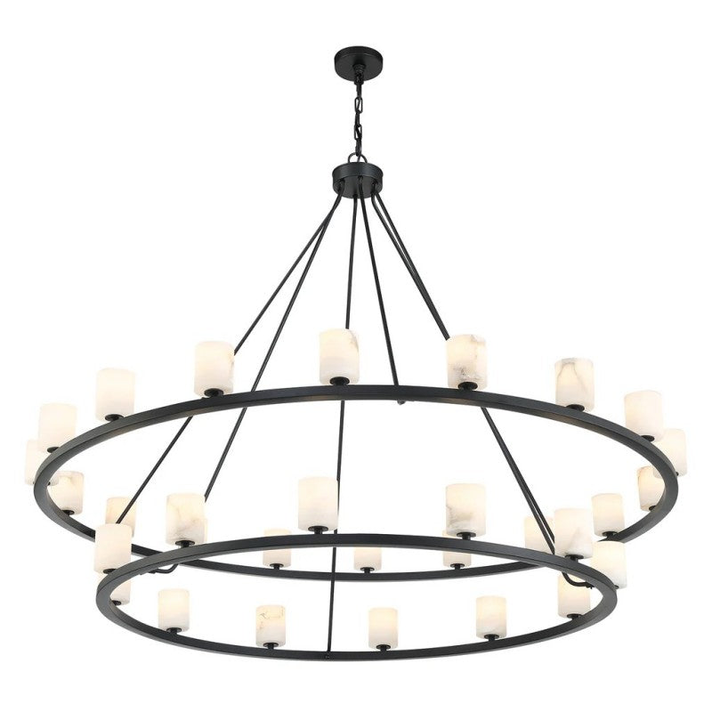 Agron 30 Light Alabaster Chandelier - Riviko