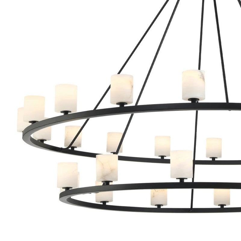 Agron 30 Light Alabaster Chandelier - Riviko