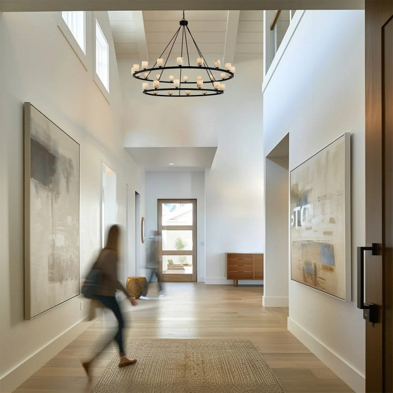 Agron 30 Light Alabaster Chandelier - Riviko