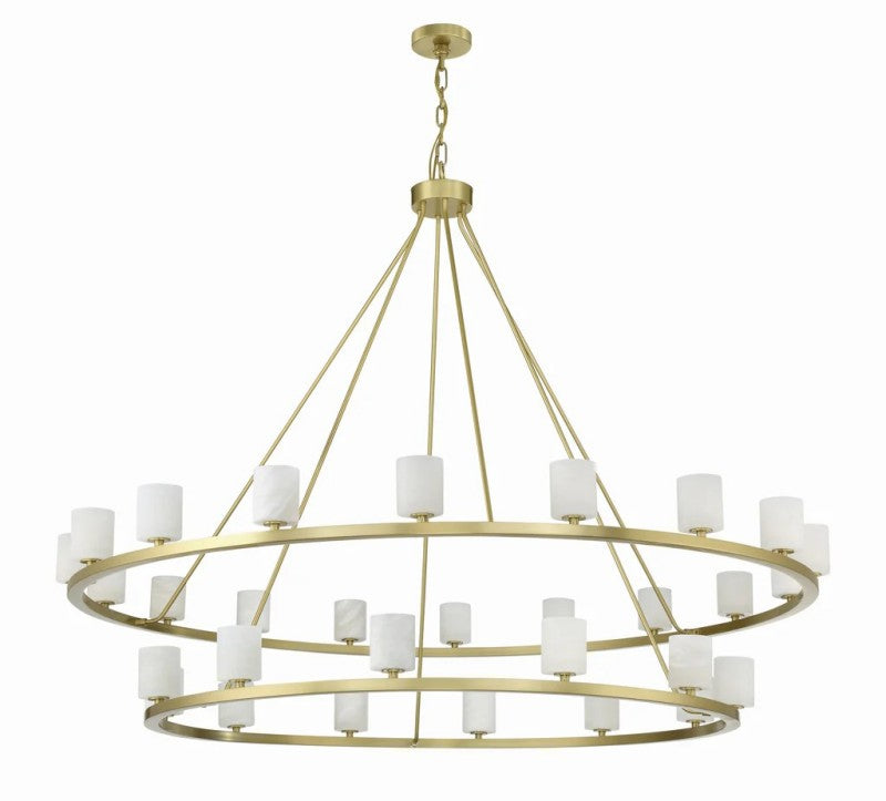 Agron 30 Light Alabaster Chandelier - Riviko