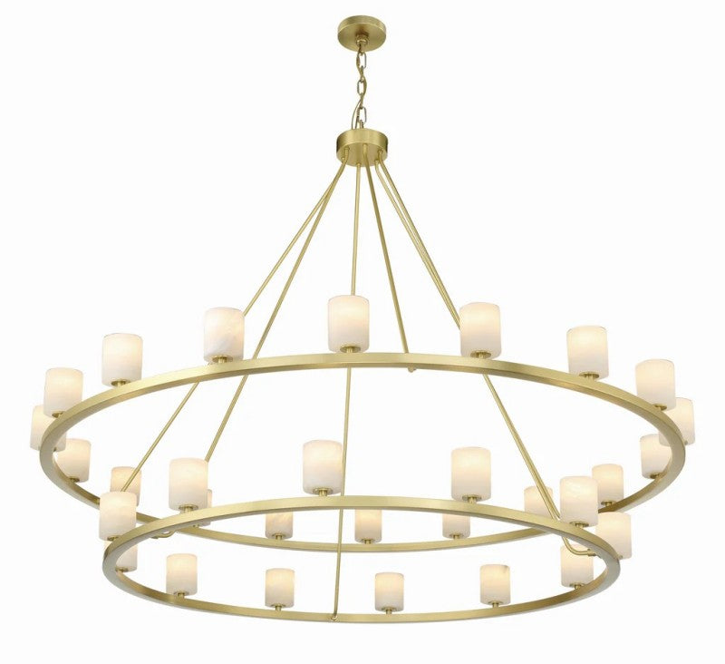 Agron 30 Light Alabaster Chandelier - Riviko