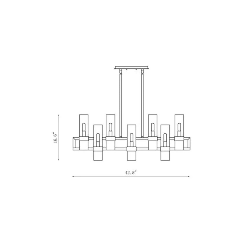 Riviko Brio Rectangle Chandelier 43" - Background Shot