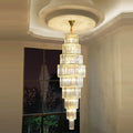 Riviko Grand Radiance Multi-Tier Chandelier - grand American foyer with soaring ceiling