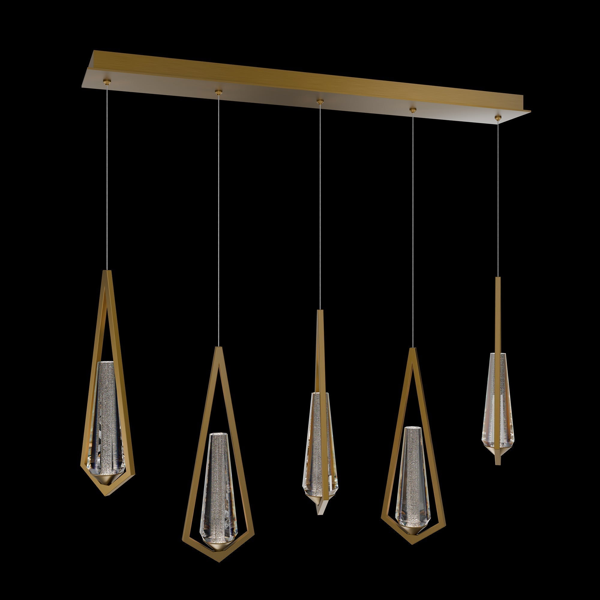 Riviko Radiant Prism Linear Chandelier 5 Light - luxurious American master suite