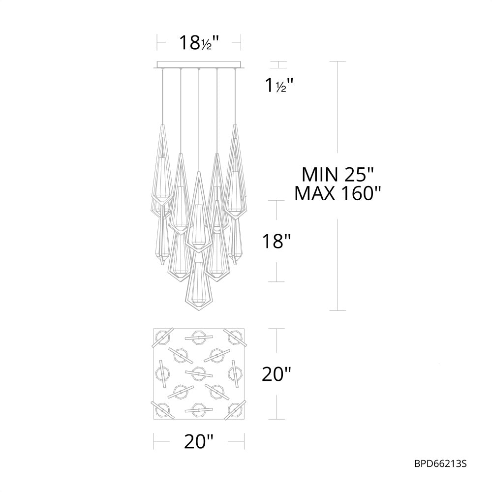 Riviko Radiant Dust Linear Chandelier - Background Shot