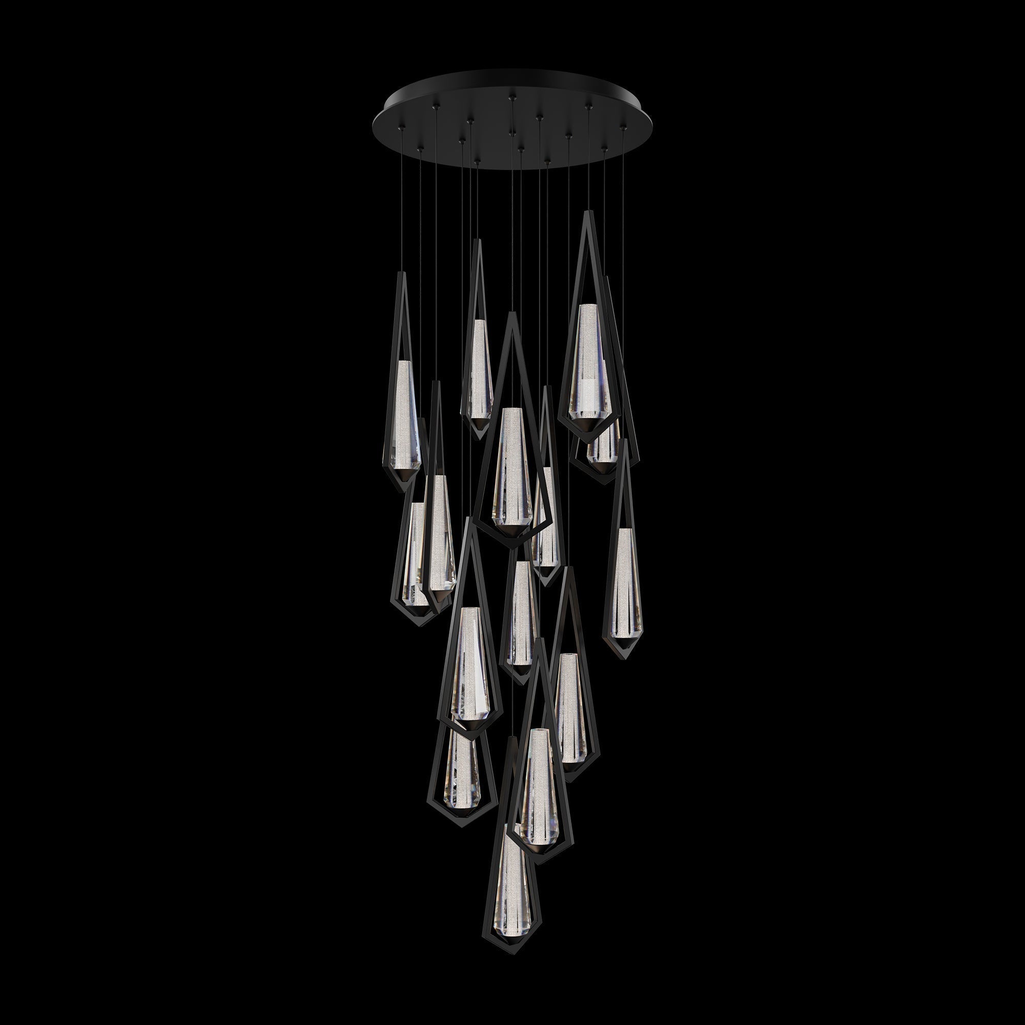 Riviko Radiant Cascade Round Chandelier 14 Light - Background Shot