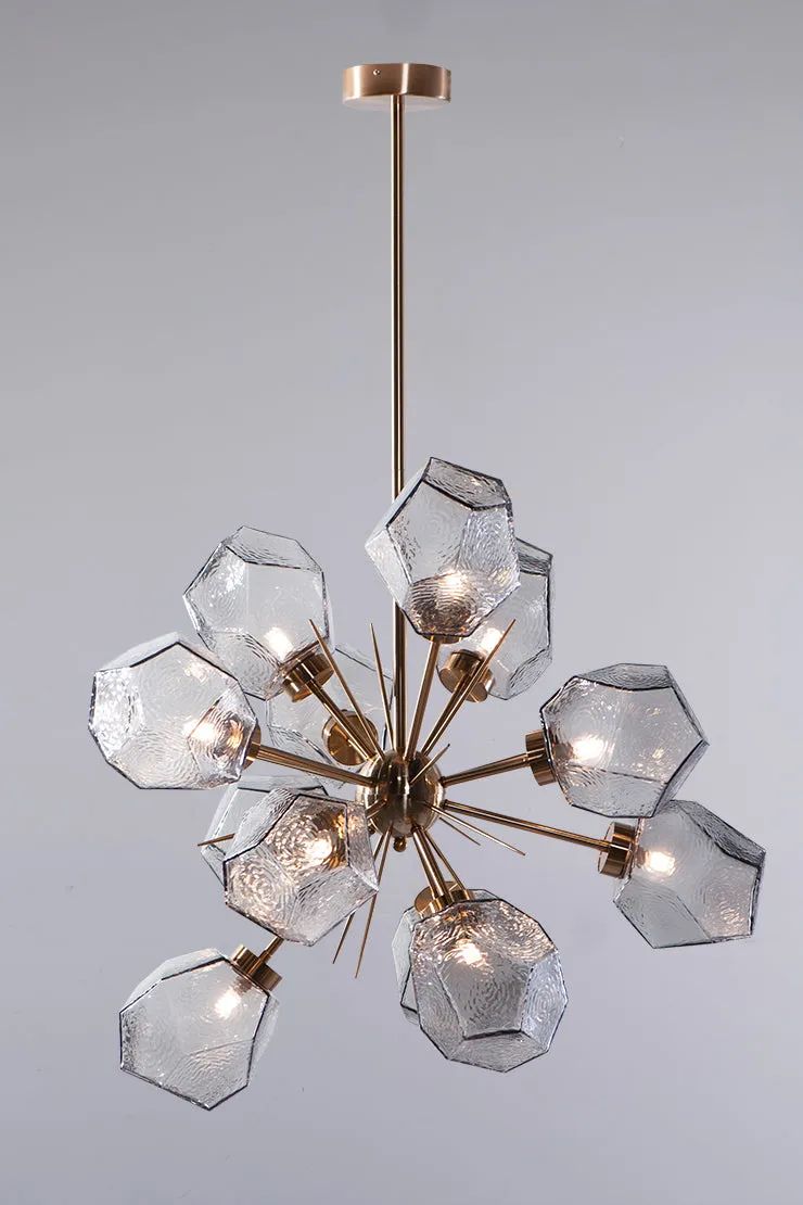 Riviko Radiant Orb Brass Crystal Chandelier - Background Shot