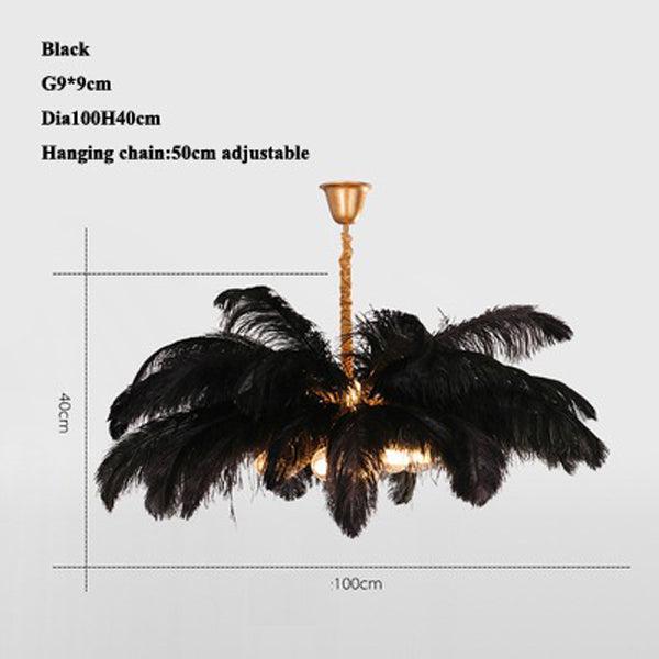 Riviko Veridian Plume Brass Feather Chandelier - Background Shot