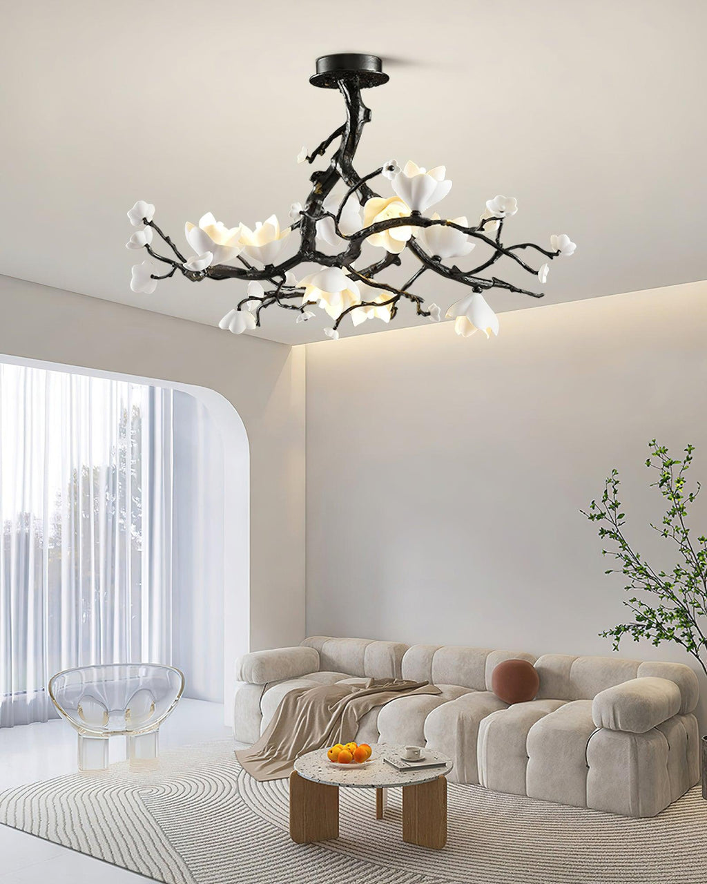 Black Branch Copper Tree Chandelier